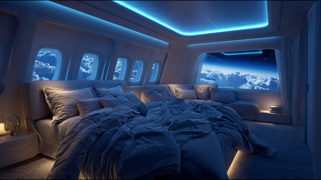 Расслабьтесь в салоне самолета | Атмосфера самолета ASMR для сна