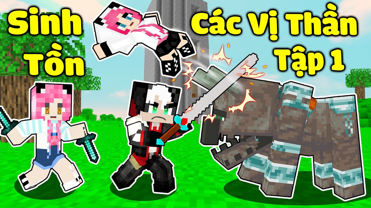 minecraft server th  2022  REDHOOD THỬ THÁCH SINH TỒN THẾ GIỚI CÁC VỊ THẦN TRONG MINECRAFT TẬP 1*MỀU 24H CHIẾN ĐẤU VỚI THẦN ĐÁ