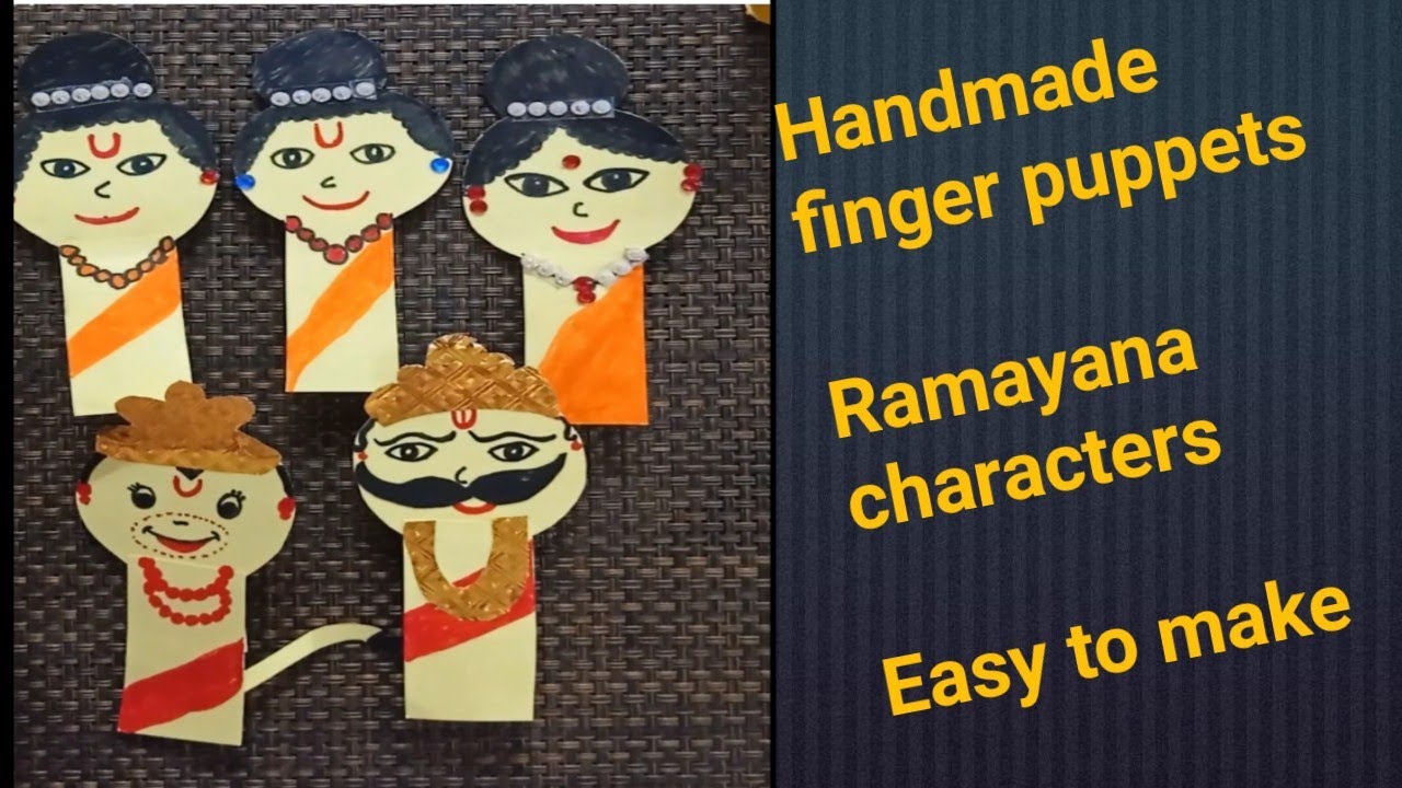 Finger puppets making of Ramayana characters Very easy making of