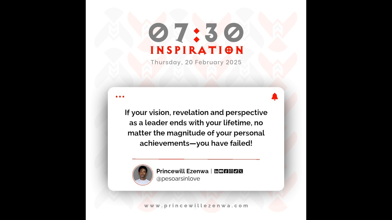 Good morning and soar today Fanmily! An inspo on leadership and legacy