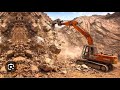 HILL DESTRUCTION: How to Break a Hill with an Excavator Machine! #excavators #stonemachinery #jcb