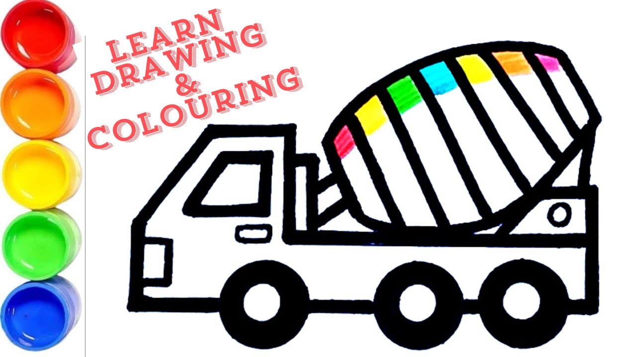 draw and colour cute and easy tow truck | Easy drawing, Painting and Coloring for Kids & Toddlers