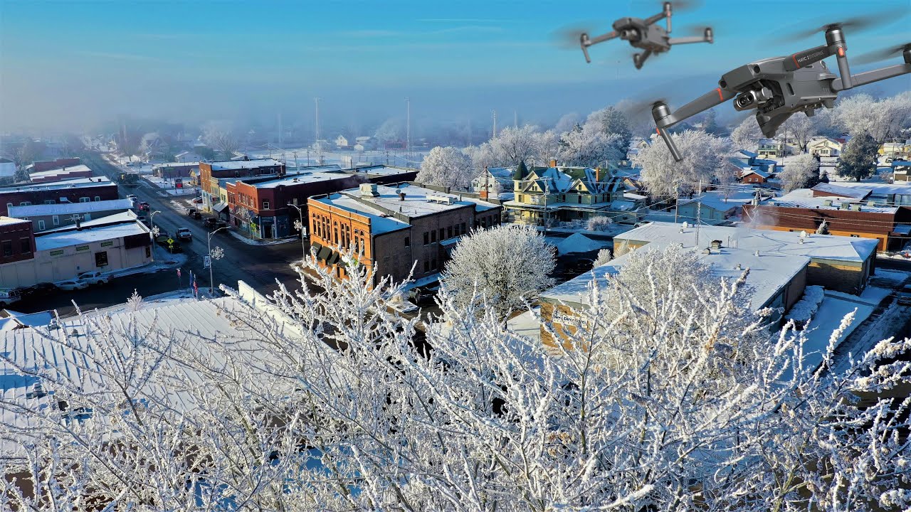 Drone Flying over Westby Wisconsin - BREATHTAKING RIME ICE FOOTAGE 2021