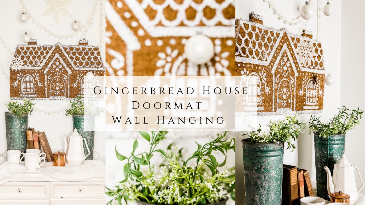 Anthropologie Inspired DIY Gingerbread House Doormat