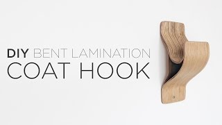 DIY Coat Hook | bent wood lamination This DIY coat hook was made by bending and laminating wood veneer samples. more information coming soon to ...