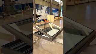 The 145 series awning electric opening skylight windows with sunshade,mosquito and solar rain senior