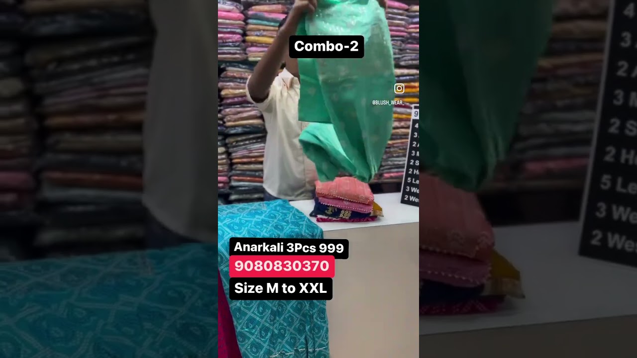 SIZE :M to XXL Buy 3@ 999 Anarkali Kurti #kurti #tops #blushchennai #combo  #reels #2023 #westernwear 