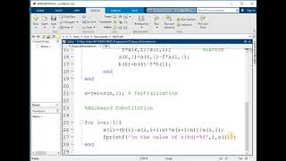 Gauss Elimination Method MATLAB Code/ Programme