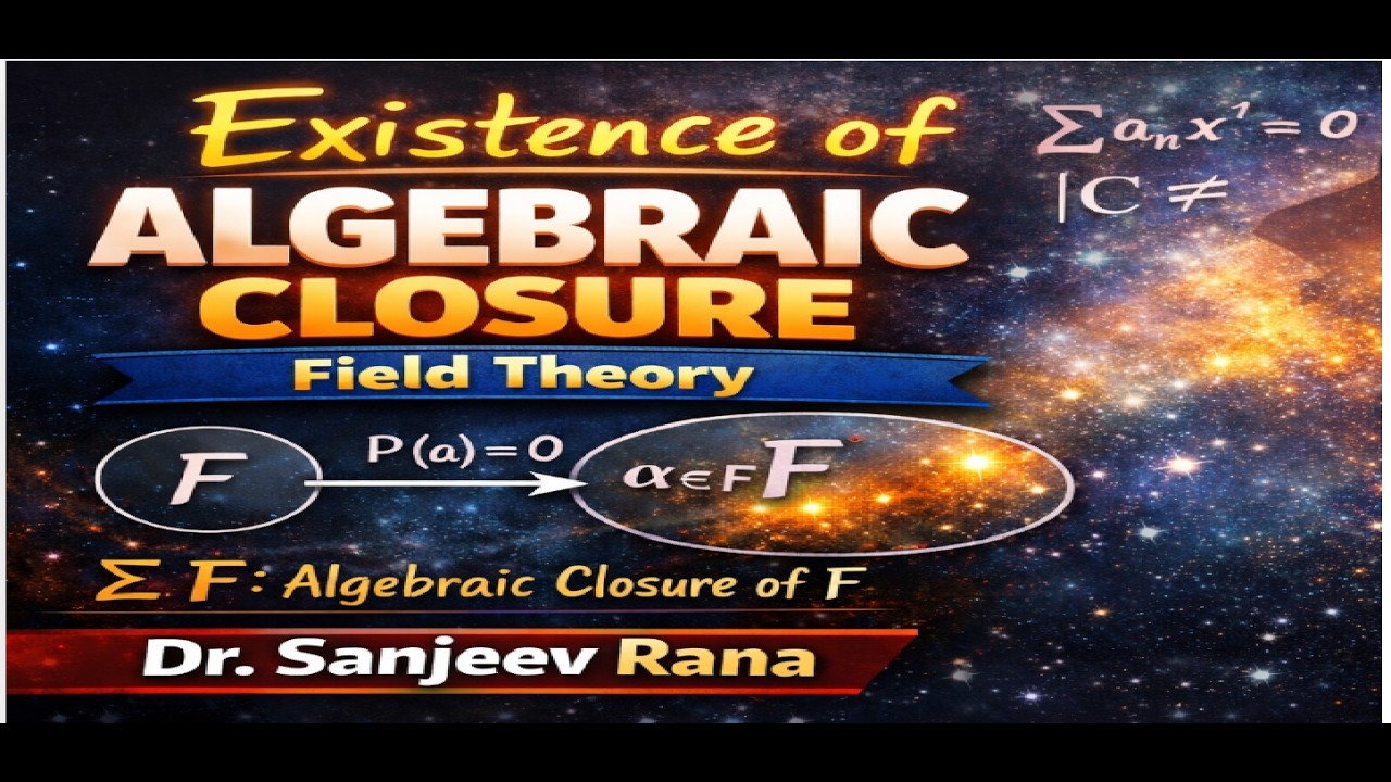 "Existence of Algebraic Closure | Field Theory | M.Sc. Mathematics ...