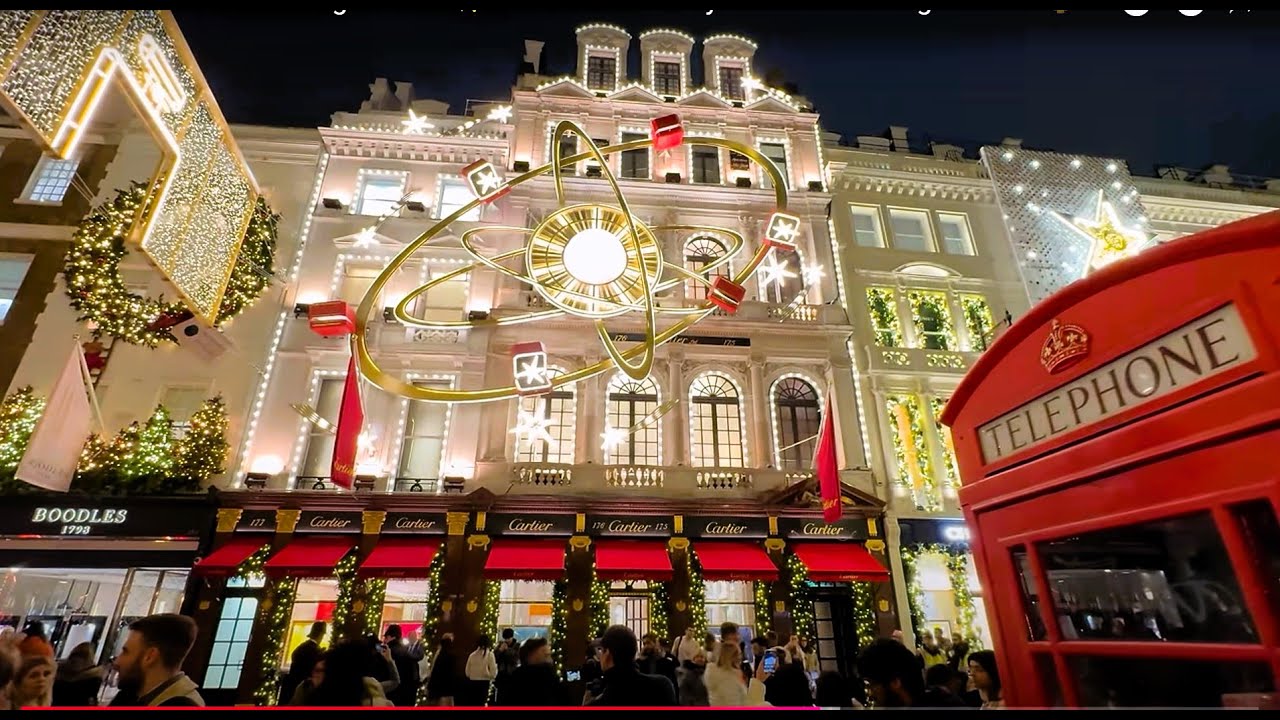 LONDON CHRISTMAS LIGHTS  TOUR,FESTIVE CROWDS, LONDON CHRISTMAS WALK, MAYFAIR