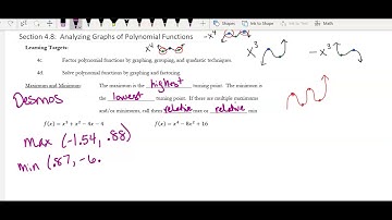 Section 4.8: Analyzing Graphs of Polynomial Functions