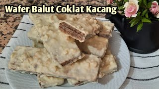 Wafer balut coklat kacang