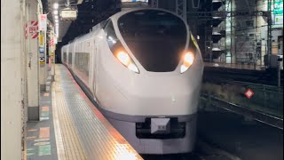 【ジョイント音最高!】E657系カツK9編成が警笛を鳴らしながら新橋駅2番線を通過するシーン(2024.2.18.22:49)