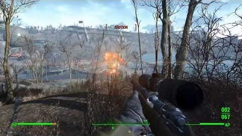 Sniped a mini nuke out the hands of a super mutant