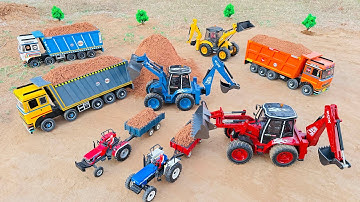 JCB 3DX fully loading muram Tata truck 2518 | Sonalika Rx60 Di | jcb cartoon