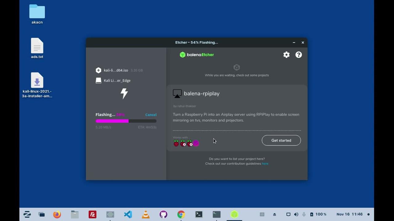 Etcher linux. Etcher linux