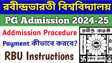 Rabindra Bharati University pg final merit list 2024||instructions for addmission||RBU