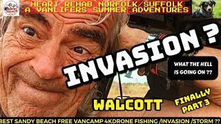 PEACE “INVADED” ?? WTF ! Walcott Part 3 4K Drone/Fishing//Vanlife FREE Beach Camp RV UK