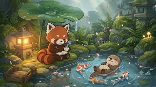 Red Panda🦝 & Otter's🦦 Rainy Afternoon 🍃 Cozy Lofi Ambience 🌸 ( 24Min)