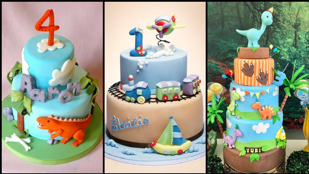 DIY Elegant Baby Boy Birthday Cake Decorating Photos | Birthday Cake ...
