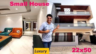 22x50 House Design | 1100 Sqft House Design | Small Villa Design ideas with Furniture