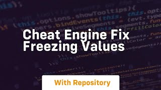 Cheat engine fix freezing values