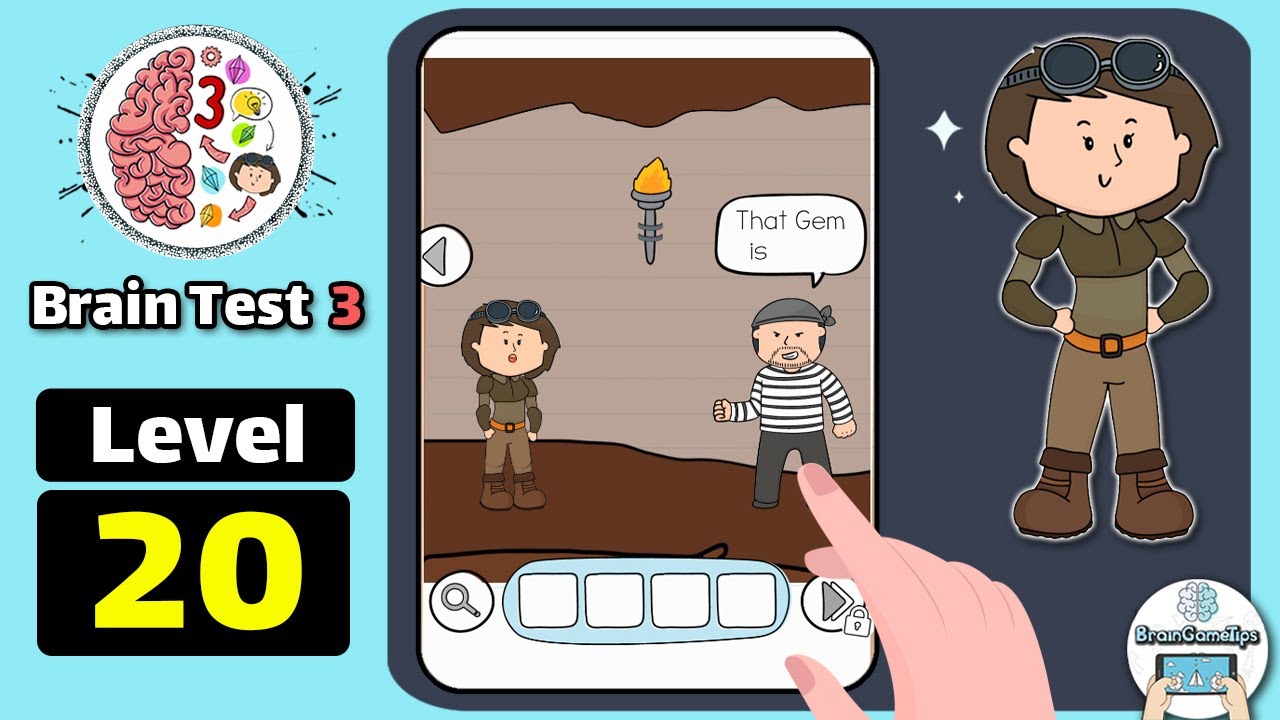 Brain Test 3: Tricky Quests - Level 20 That Gem Is Mine Answer