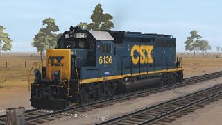 Trainz 3 CSX GP40-2 #6136 pass by