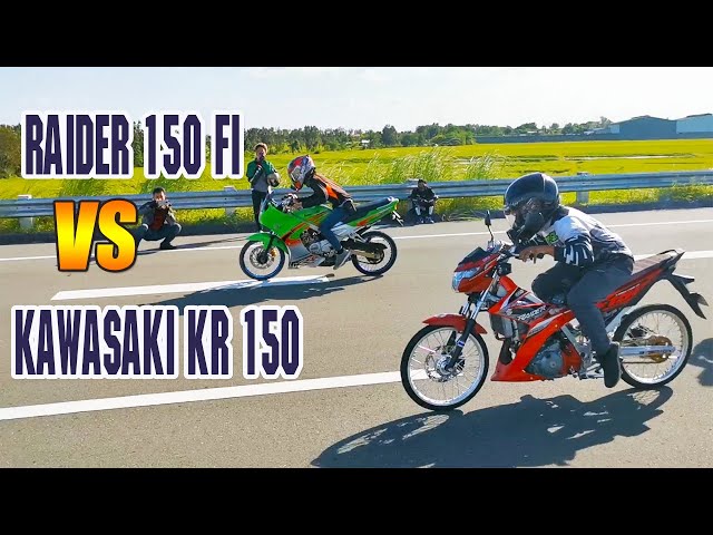 Kawasaki KR150 vs Raider 150Fi  | Drag race class=