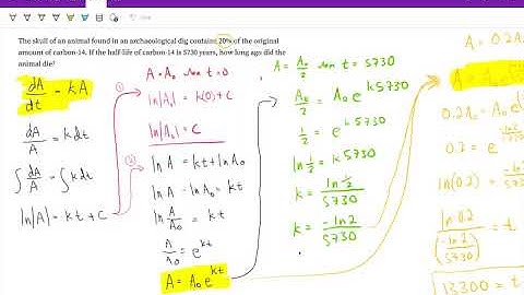 Exponential Decay, First order separable differential equation.