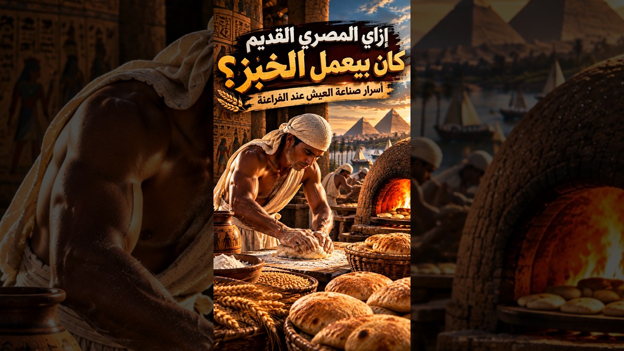 إزاي المصري القديم كان بيعمل الخبز؟ 🍞 أسرار صناعة العيش عند الفراعنة #قصة #افلام #قصص #مصر_القديمة
