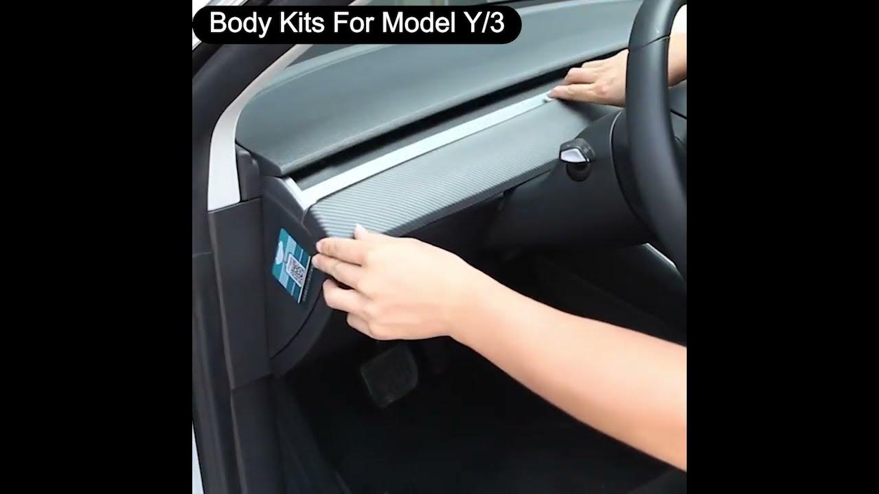 Tesla Mosel Y/3 Carbon Fiber Dash Cover Installation Instructions
