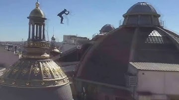 Crazy French girl jumps of buildings Parkour Jumping Music video