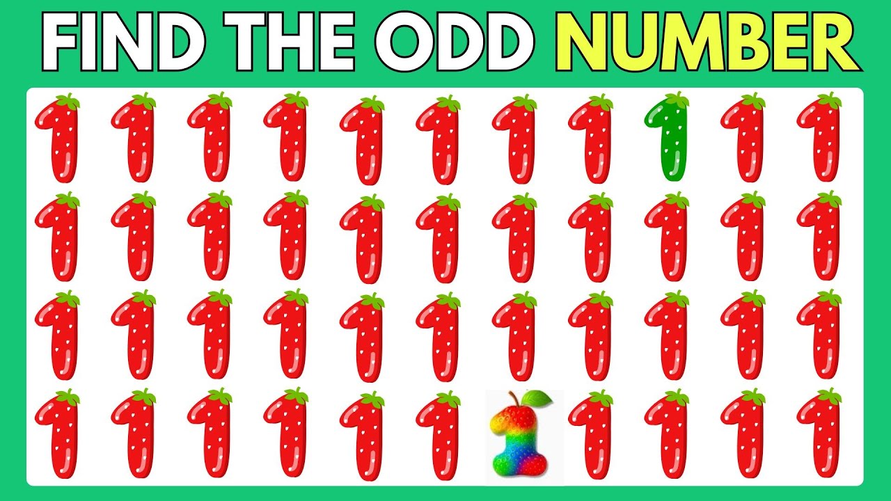 Find the ODD One Out - Numbers FRUIT Edition🍓1️⃣2️⃣| 40 Ultimate levels | Quiz Crocoo