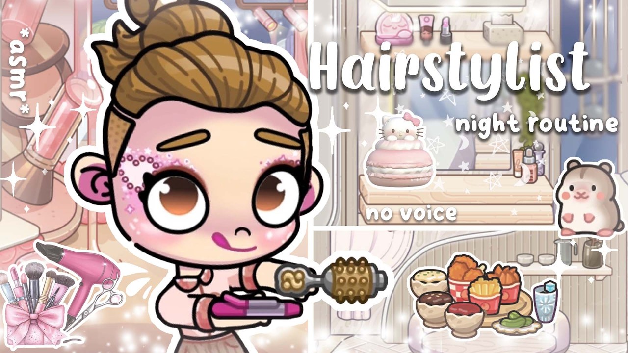 My night routine as a hairstylist 🌅 ☕✂️ 🪮 💇🏻‍♀️🎵| Avatar World