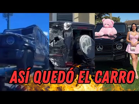 Así quedó el carro de Rachel la esposa del Bebeshito después del accidente 😱
