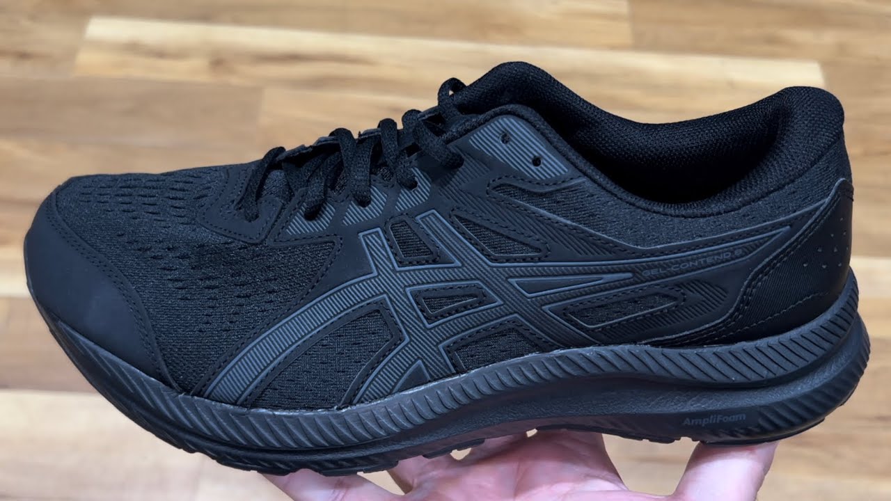 Asics Gel Contend 8 Black Running Shoes - YouTube