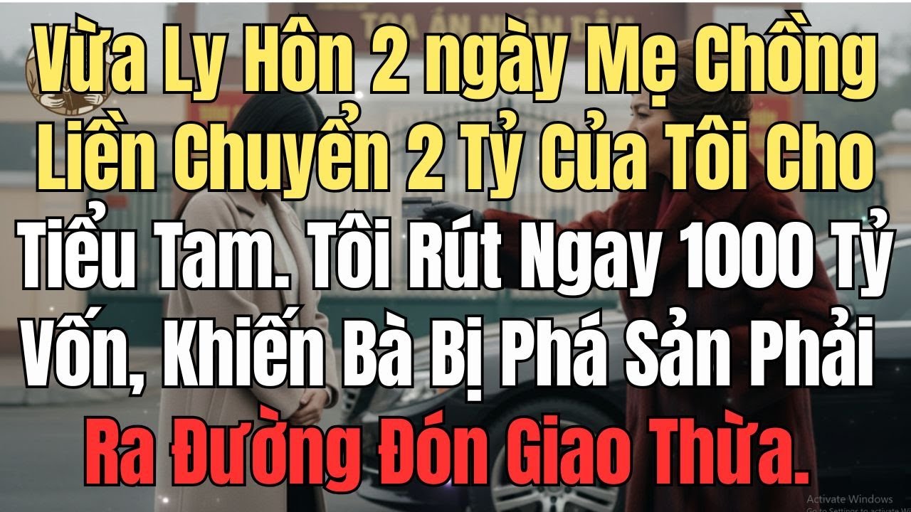 Vừa Ly Hôn 2 ngày Mẹ Chồng Chuyển 2 Tỷ Của Tôi Cho Tiểu Tam. Tôi Rút Ngay 1000 Tỷ Vốn, Khiến Bà...