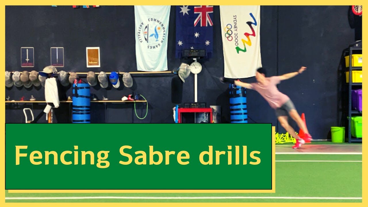 Sabre drills: step lunge, fall short & flunge, step bounce lunge. 사브르 훈련: 마르쉬 팡트, 펜싱후레쉬 击剑训练攻击防守步伐