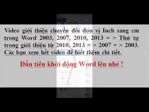 Video Cách đổi từ Inch sang cm trong Word 2019, 2016, 2013,... - youtube