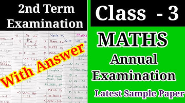 CLASS - 3 MATHS Annual Exam Question Paper | Class-3 2nd Term Maths Sample Paper | Final Exam