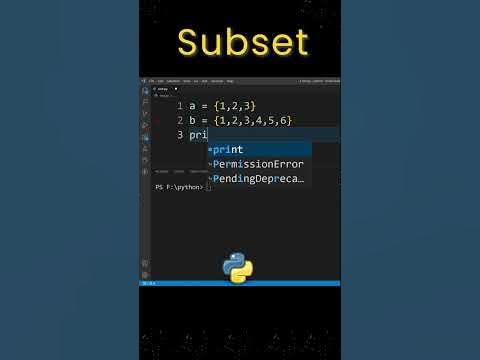 Checking a Set is Subset of Another Set or not in Python | #python # ... image.