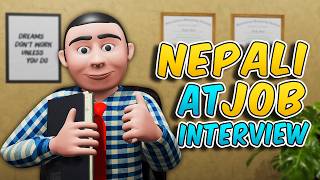 NEPALI AT JOB INTERVIEW | NEW NEPALI FUNNY ANIMATION VIDEO | MAXUNI