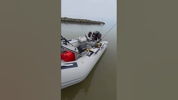 Inflatable boat setup for sea fishing