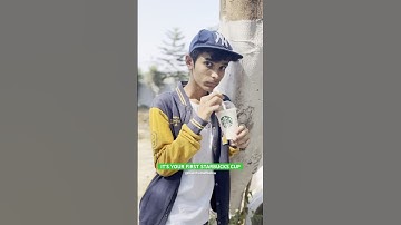 MY FIRST STARBUCKS CUP #shorts #explore #starbucks #fun #showoff  #friends #comedy #funny #coffee