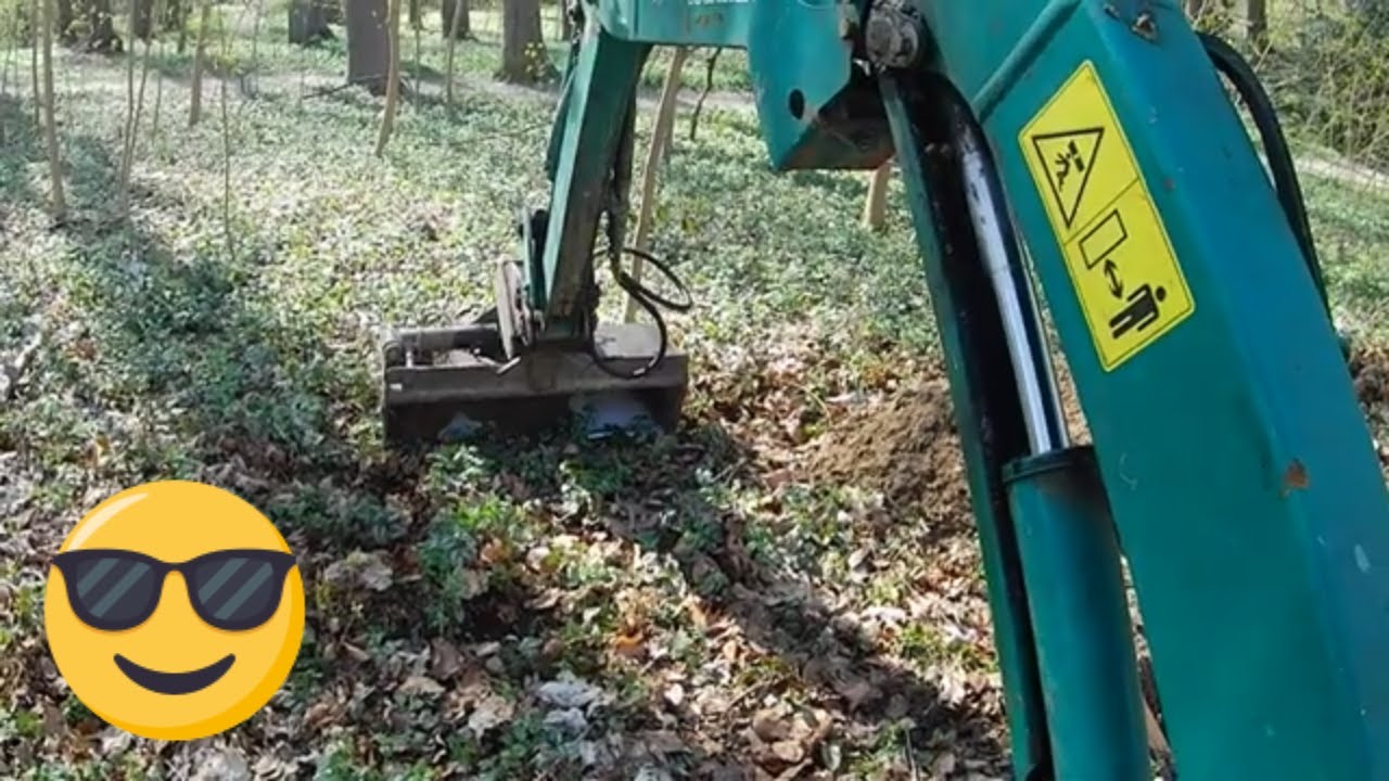 Minibagger Yanmar SV17-Pflanzgruben ausheben und Boden verteilen im Stadtwald von Bad Segeberg