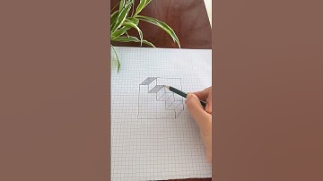 Cách vẽ hình 3d nhìn hoài mới thấy cầu thang 3 bậc phía sau. #3dart #3ddrawing #3d #3dshapes