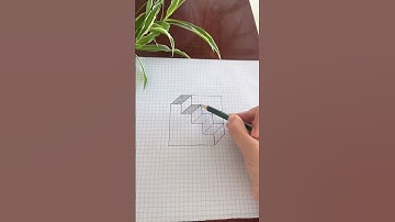 Cách vẽ hình 3d nhìn hoài mới thấy cầu thang 3 bậc phía sau. #3dart #3ddrawing #3d #3dshapes