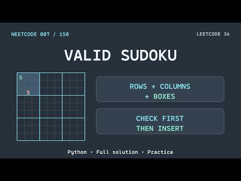 NC007 Valid Sudoku — Python Row, Column and Box Sets
