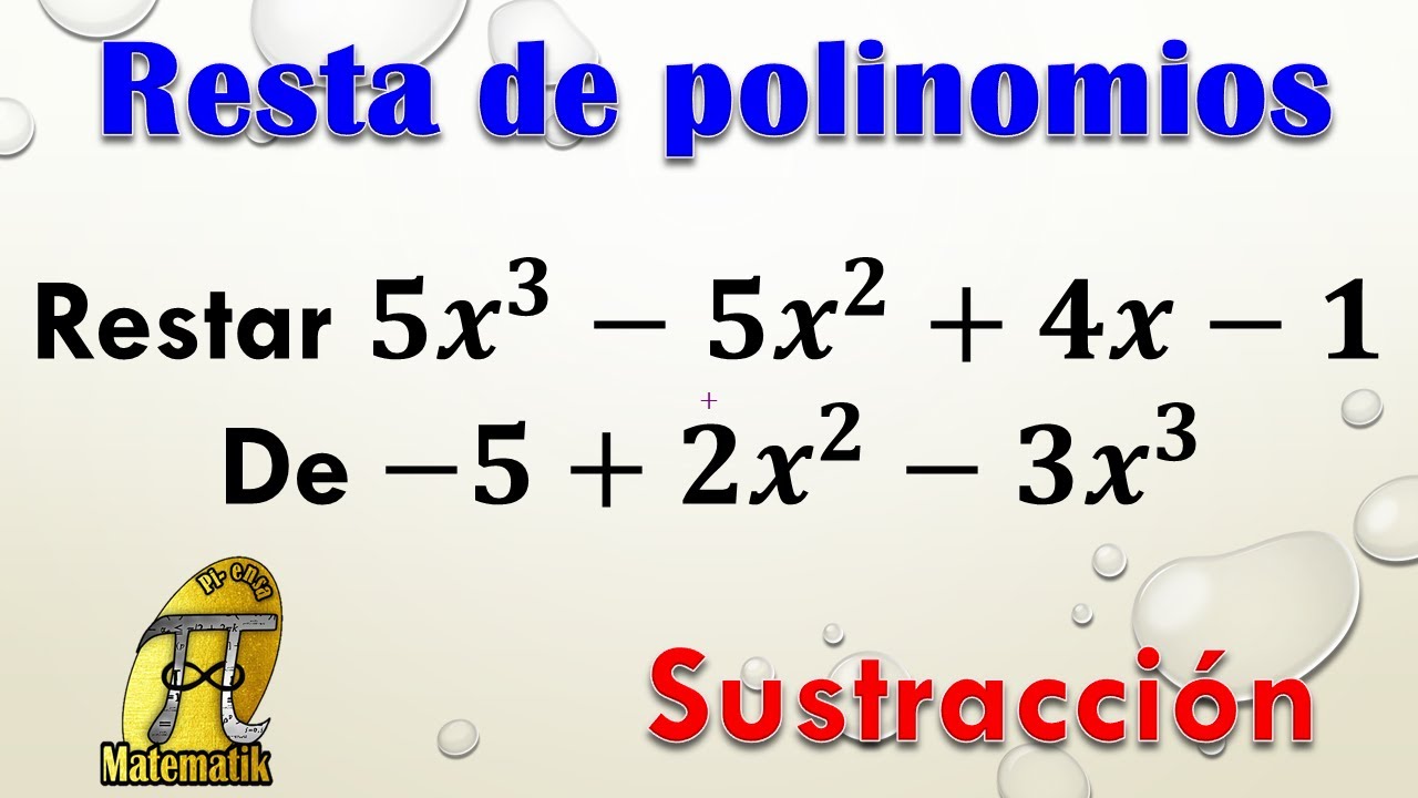 Resta de polinomios | Resta de expresiones algebraicas - YouTube